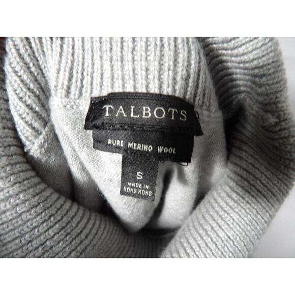 Talbots Womens Small Merino Wool Turtleneck Small Gray Front Pockets Capsule - Picture 4 of 11